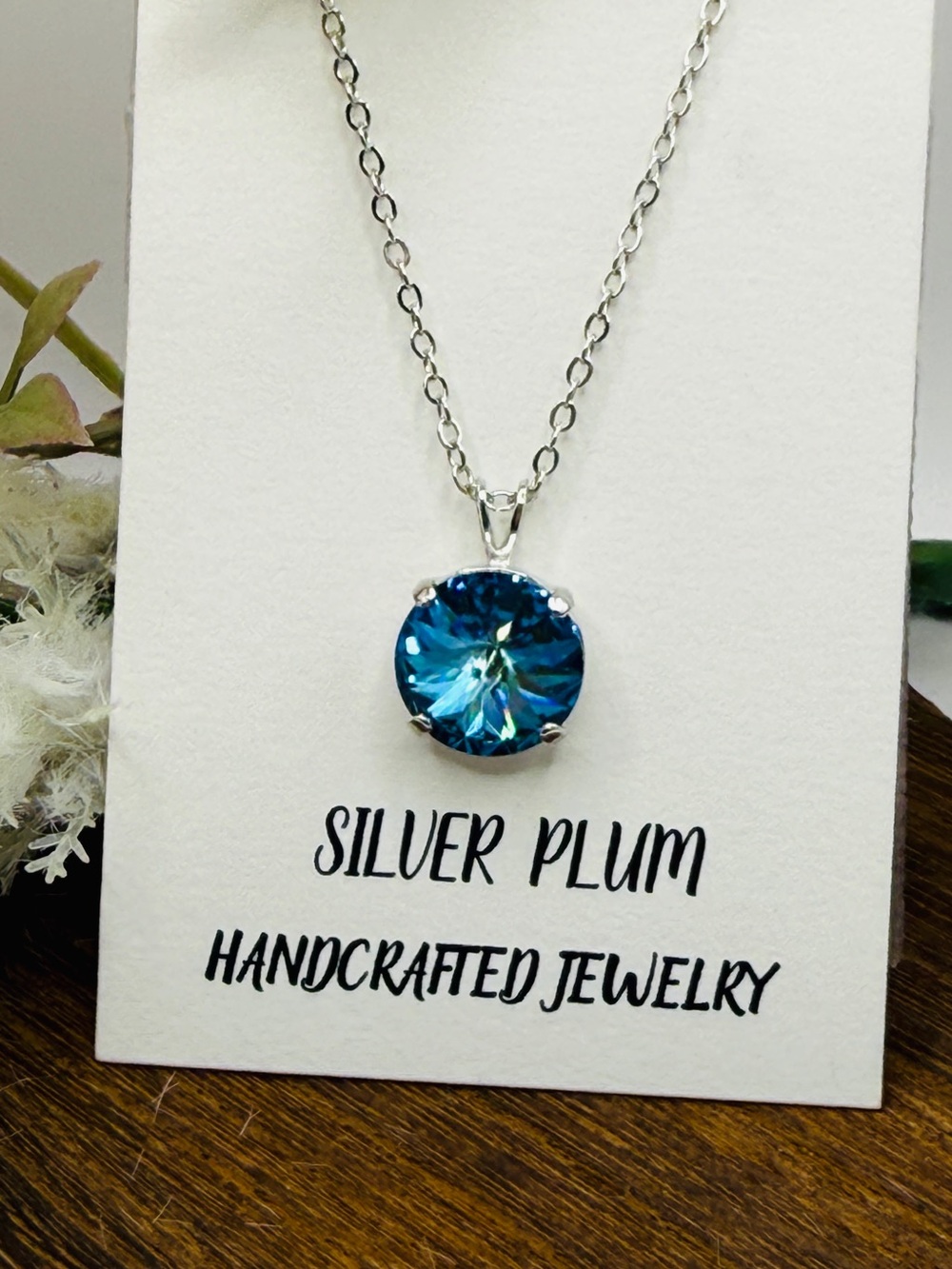 Silver Jeans Blue Crystal Pendant Necklace - Picture 3 of 5
